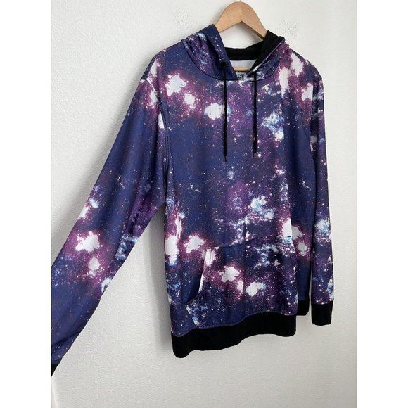Master Piece Space Hoodie All-Over Print Science Size M  Purple Cosmos Astronomy - Picture 2 of 5
